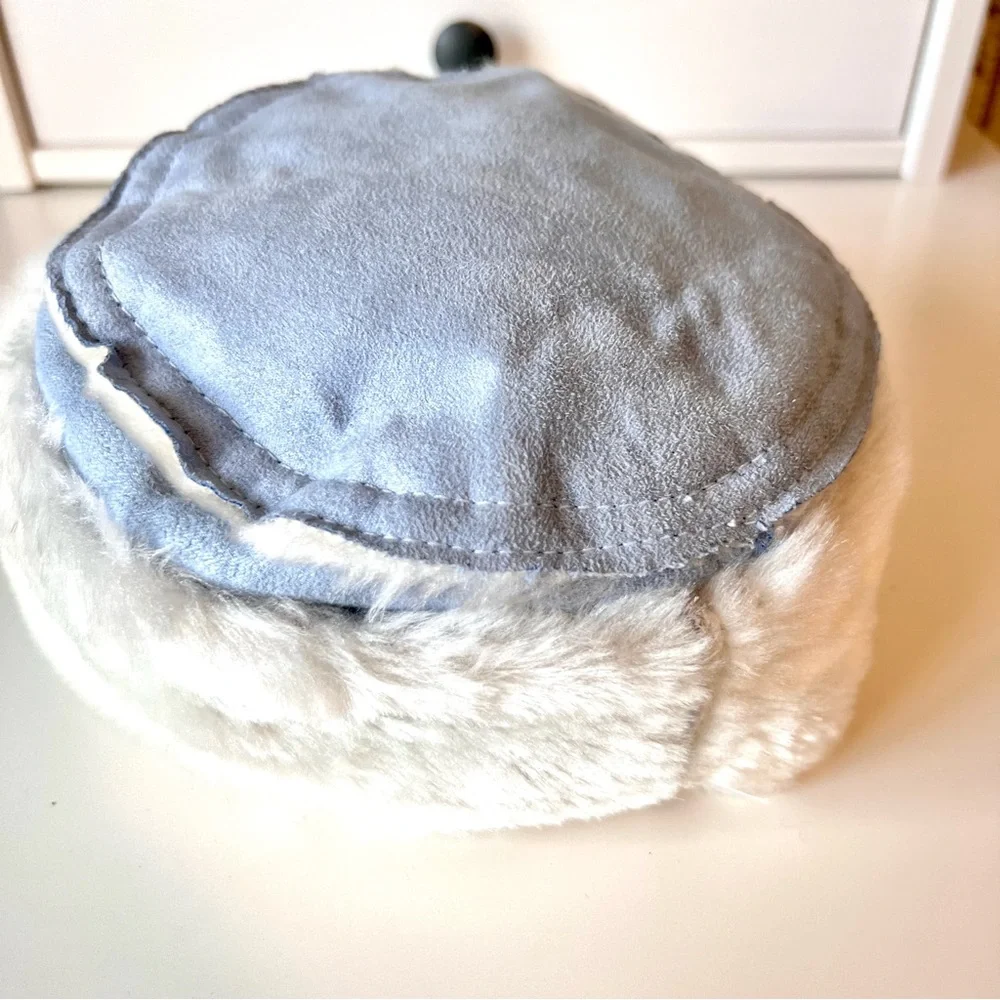 Vintage Kiddopotomus Faux Suede Sherpa Lined Roll Brim Hat—SZ. OS
